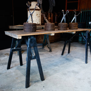 French Wooden Trestle Table