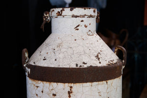 Large 19th Century Milk Churn - White Patina