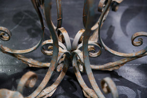 French Wrought Iron Candelabra - Blue Rust Patina