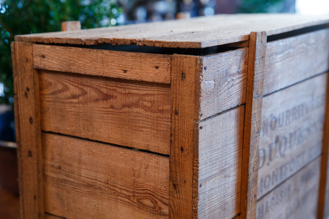 Vintage French Wooden Grocery Crate