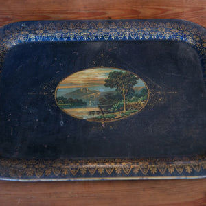 Hand Painted French Metal Tray