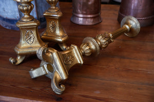 French Gold Wooden Candlesticks