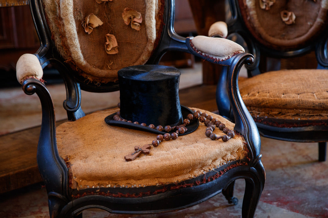 Original Napoleon III Undressed Chairs With Silk Florets