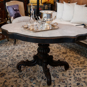 19th Century French Turtle Top Marble Table