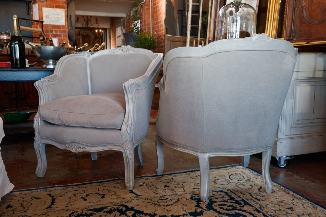 French Linen Parlour Chairs