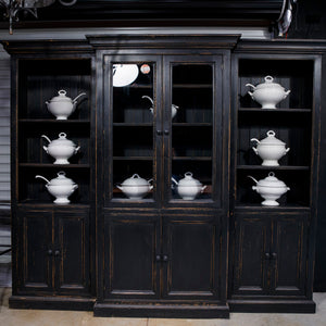 French Black Library Cabinet