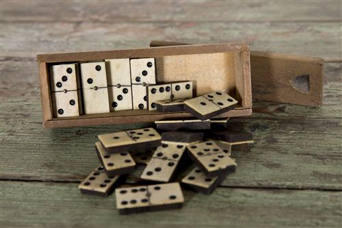 Vintage Box Of  French Dominos